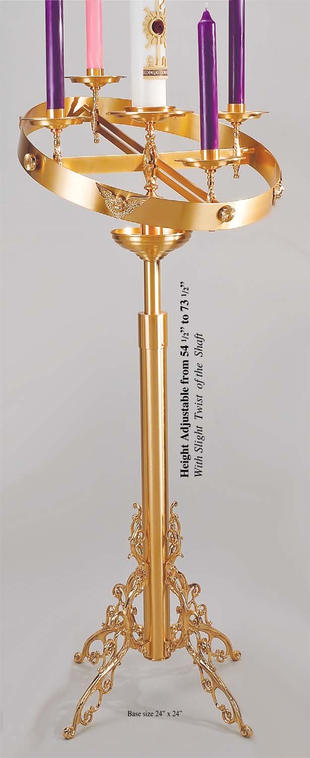 Adjustable Advent Wreath Stand in Bronze no. 51FAW15