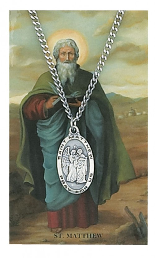 Saint Matthew Prayercard & Pewter Medal Set   PSD550MW