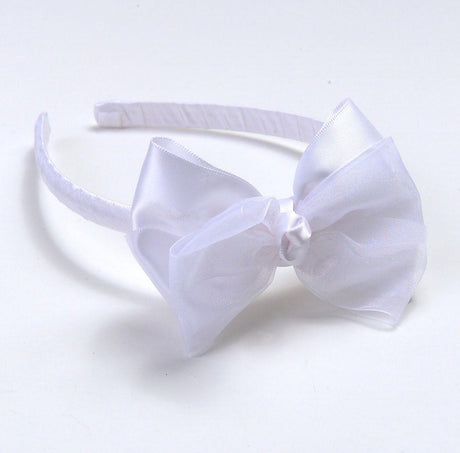 Sophia Grosgrain Ribbon Bow Headband for Communion