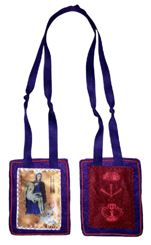 Purple Scapular of Benediction and Protection 3.5x4.25 inch