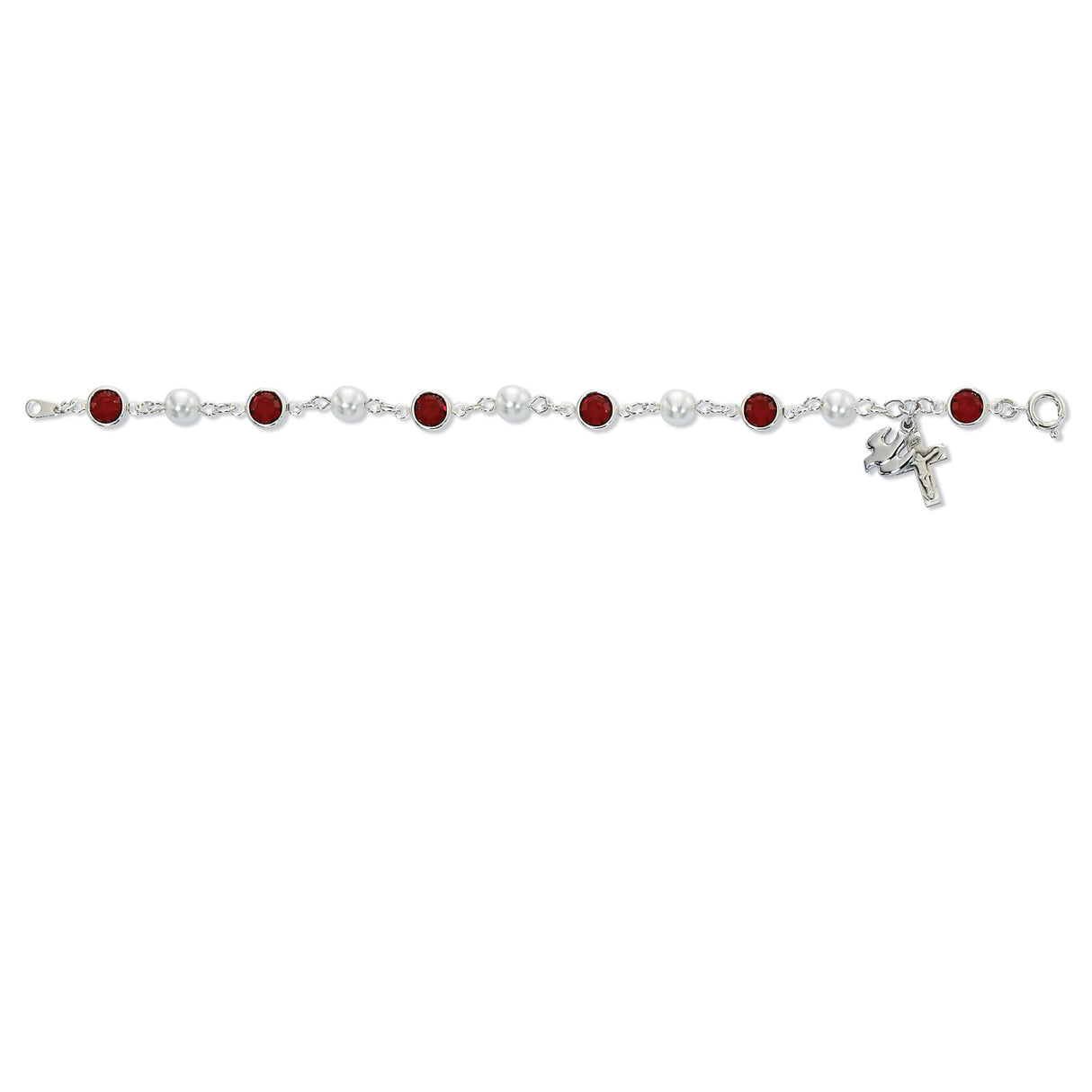 Red Crystal with Pearl Holy Spirit Bracelet  BR269D