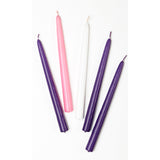 Advent Candle 5 piece Set with Purple, Pink and White