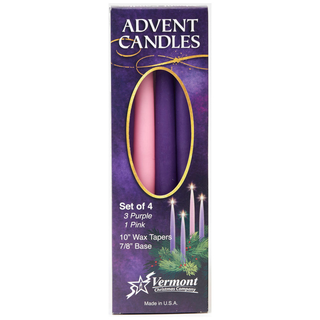 Advent Candle 4 piece Set in Pink and Purple