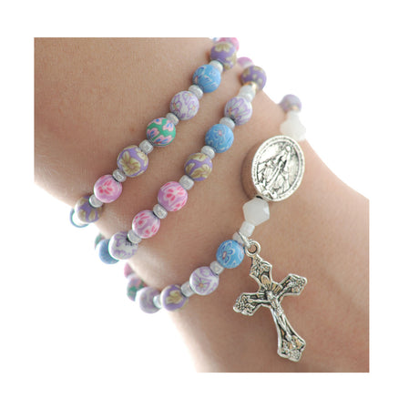 Multi-Color Clay Twistable Rosary Bracelet