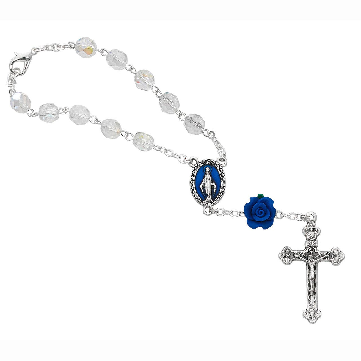 Blue Miraculous 1 Decade Auto Rosary no. AR55C