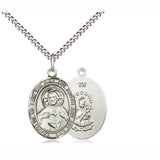 Sterling Silver Scapular Medel 18 inch chain 8098SS/18S