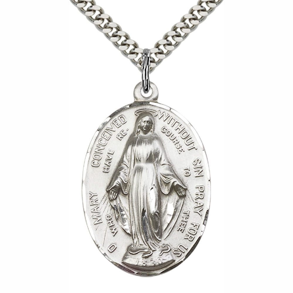 Large Ster. SIlver Immaculate Conception (Miraculous) Pendant 87-00/00SS