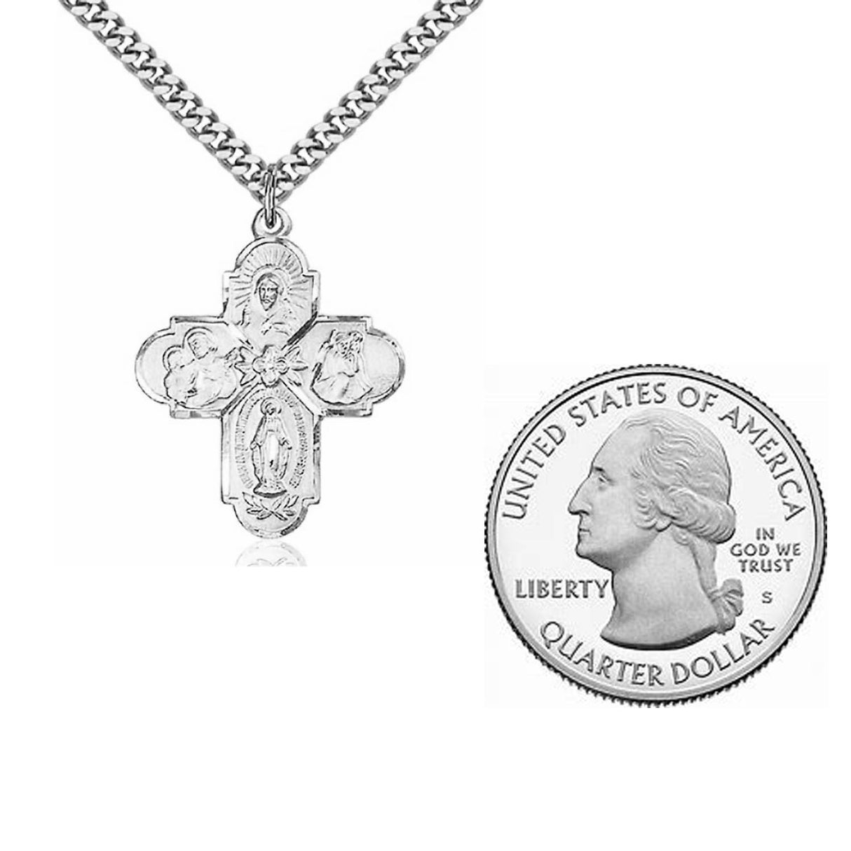 Sterling Silver 4-Way Pendant  0043SS24S