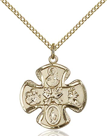 Gold-Filled 5-Way Medal with 18-inch chain 5443GF/18GF