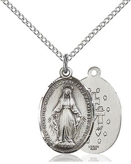 Sterling Silver Miraculous Pendant 0015MSS18SS
