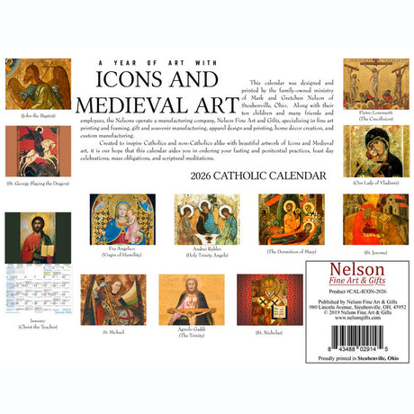 2026 Icons & Medival Art Catholic Wall Calendar