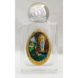 Glass Our Lady of Lourdes Holy Water Bottle with Color Medallion WB11-L