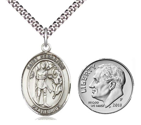 St. Sebastian Sterling Silver Medal 8100SS/18S