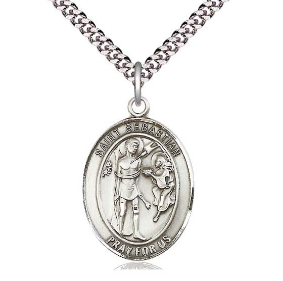 St. Sebastian Sterling Silver Medal 8100SS/18S