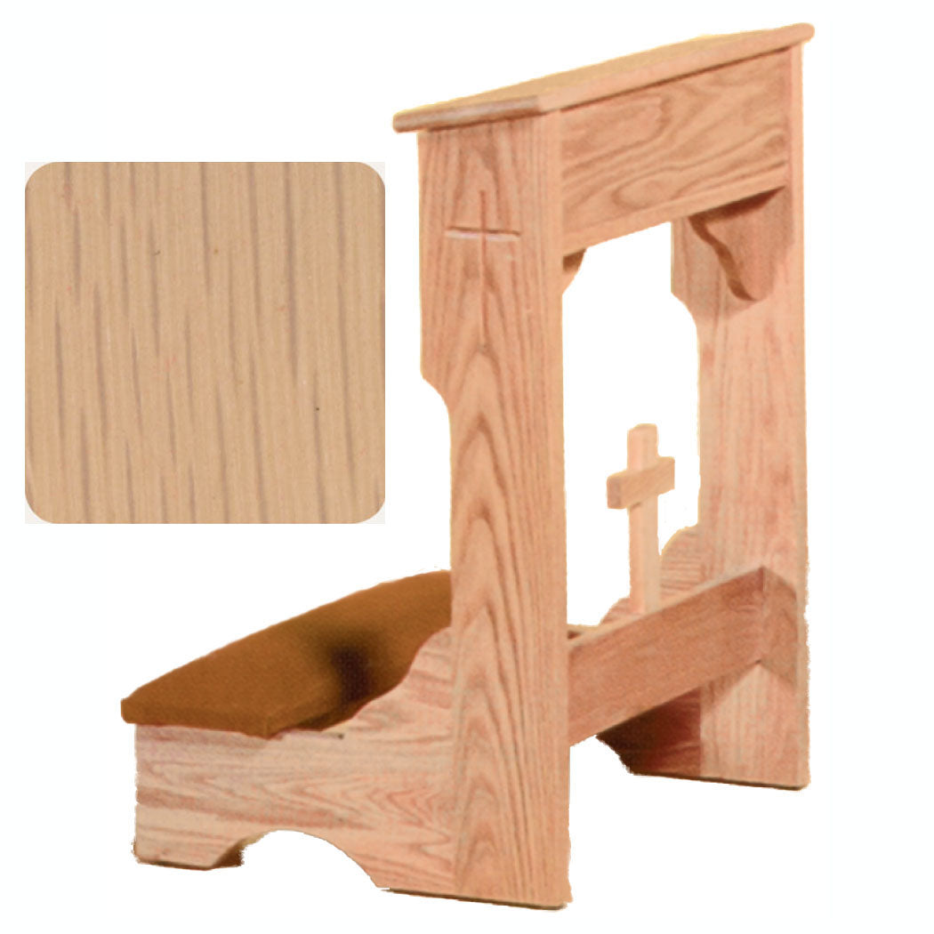 Limed Oak Finish Padded Kneeler with Shelf W2122