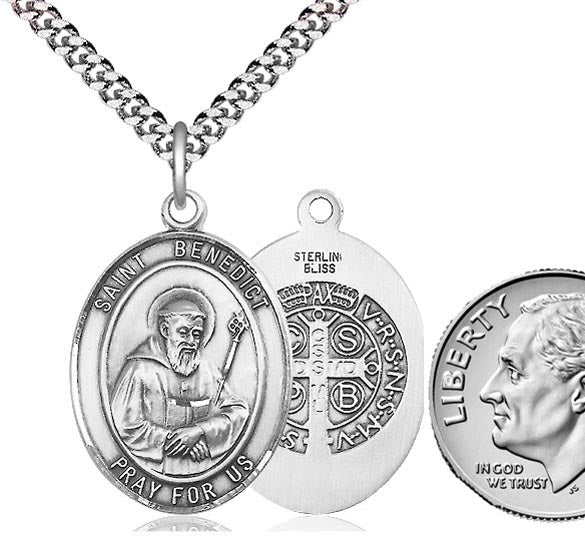 St. Benedict Sterling Silver Medal 8008SS/18S