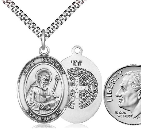 St. Benedict Sterling Silver Medal 8008SS/18S