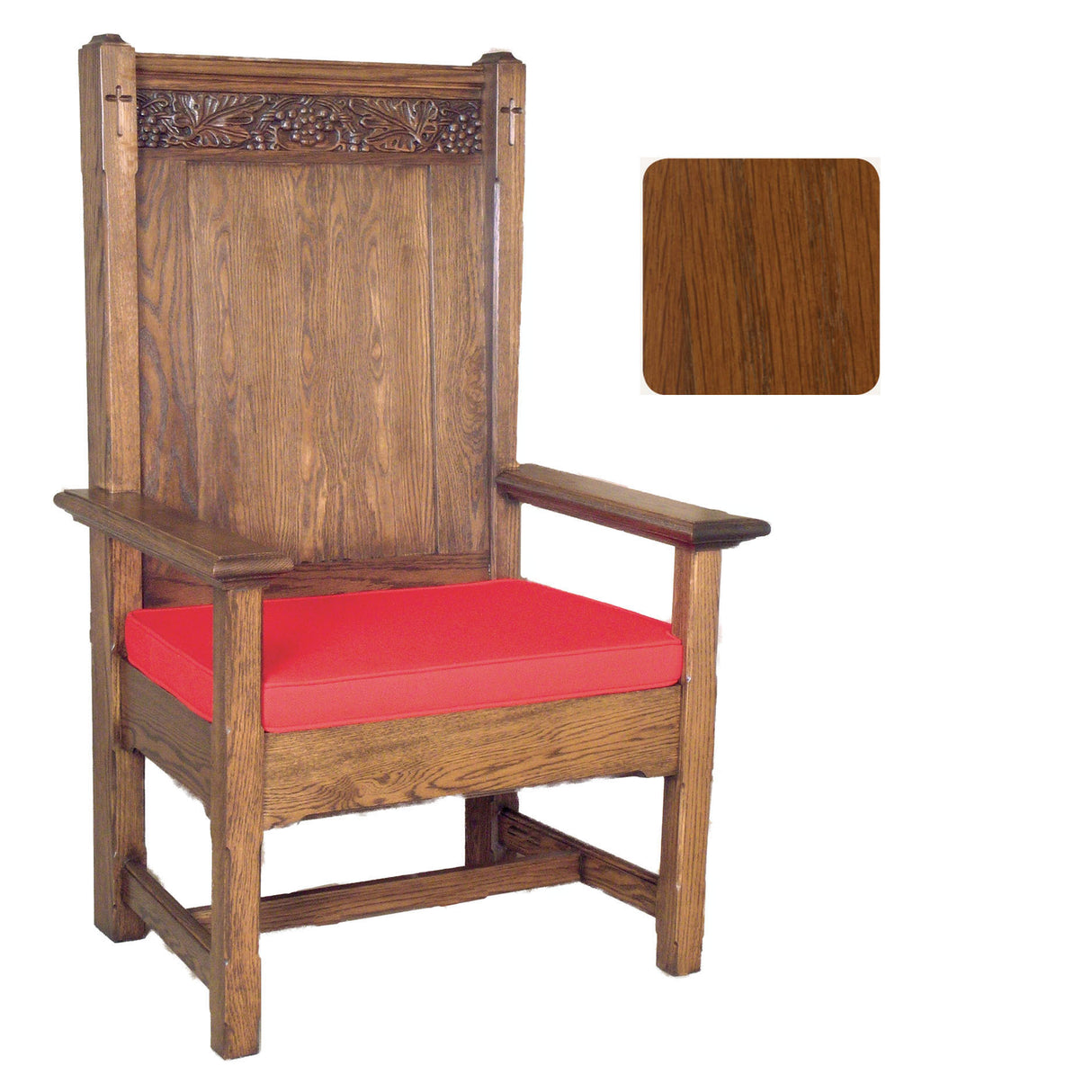 Sienna Finish Presider / Celebrant  Chair with Engraved Grape Vines 150