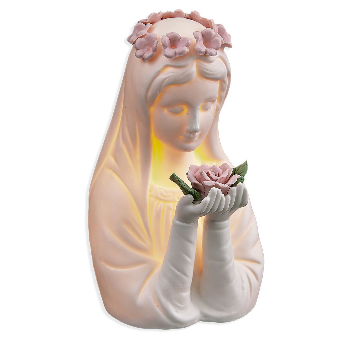 Porcelain Bisque Mary with Rose Nightlight 1813