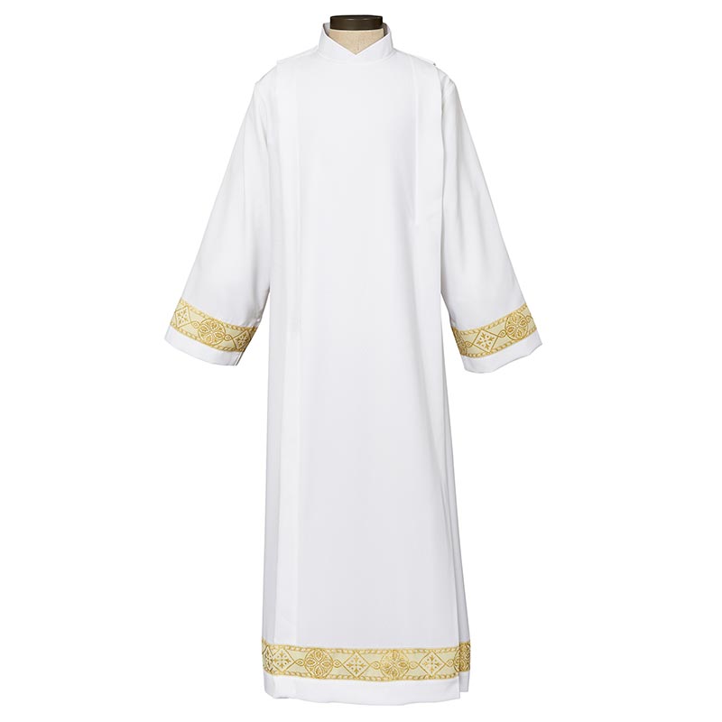 Provence Front Wrap Alb with Gold Banding