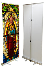 Sacred Heart Banner - 78x33 inch Image with Stand