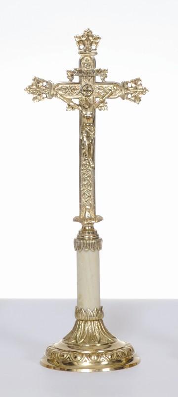 Classic Brass & Marble Altar Crucifix no. H-107B