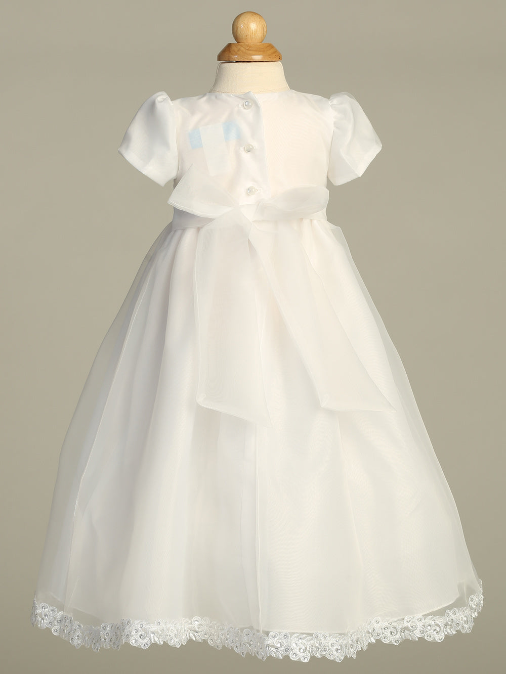 Audrey Baptismal Organza Gown with Bonnet