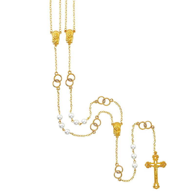 Pearl Double Wedding Lasso Rosary BK-18085