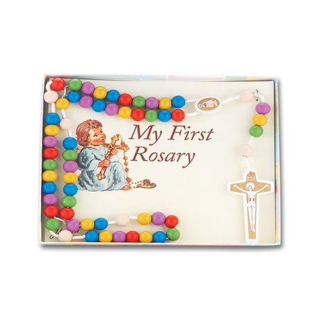Multicolored Wood Bead Corded Rosary 01181MCBX
