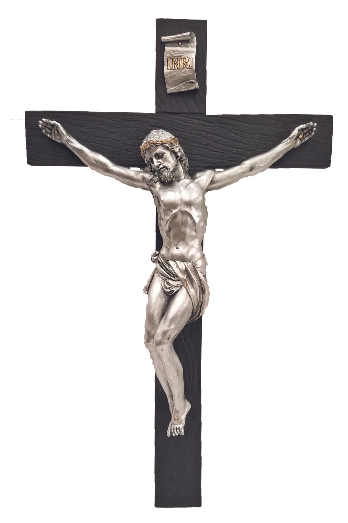 17 inch Pewter & Black FInish Crucifix from Veronese Collection
