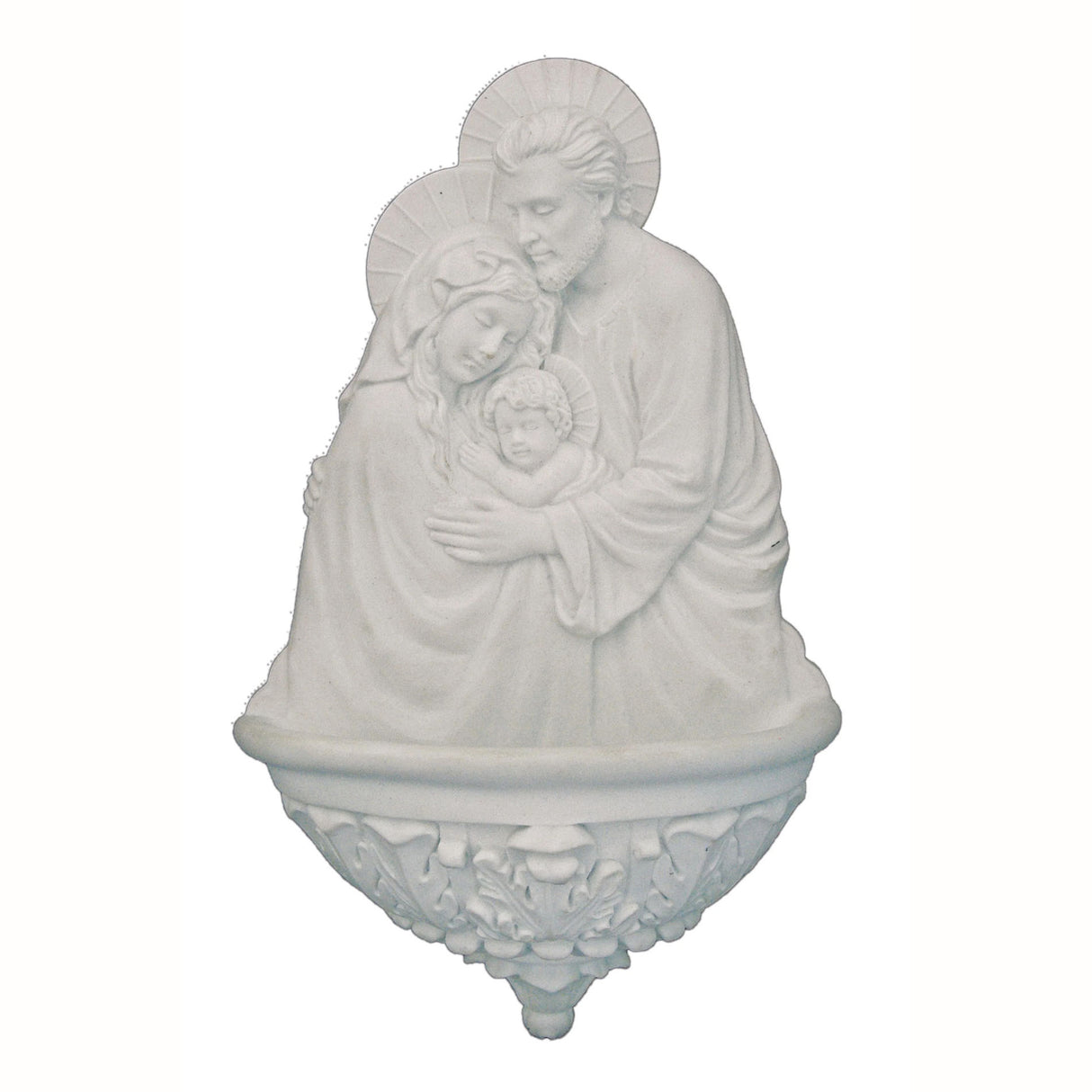 Holy Family Holy Water Font in Pure White