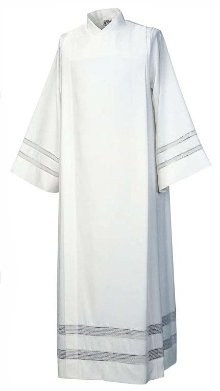 Abbey Brand Front Wrap Poly Alb with Lace Inserts 434I