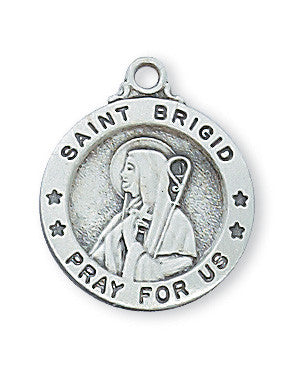 Sterling SIlver St Brigid Medal 18" Chain L700BDG