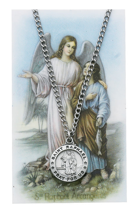 Saint Raphael the Archangel Pewter Medal & Prayer Card Set  PSD600RH