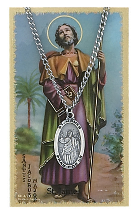 Saint James Pewter Medal & Prayer Card Set   PSD550JA