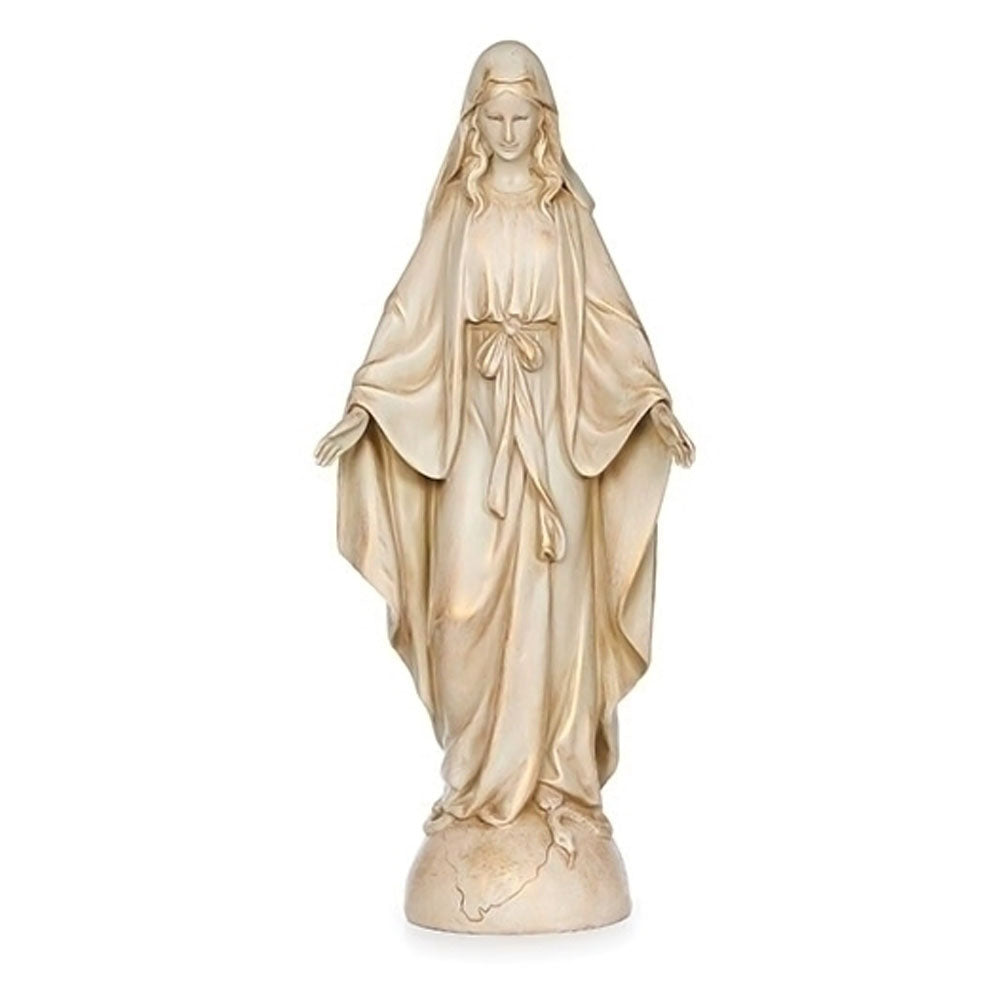 Our Lady of Grace 13-3/4 inch Statue in Distressed Gold