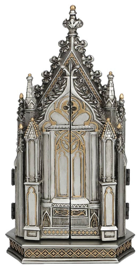 Crucifixion Triptych in Pewter Finish by Veronese Statuary