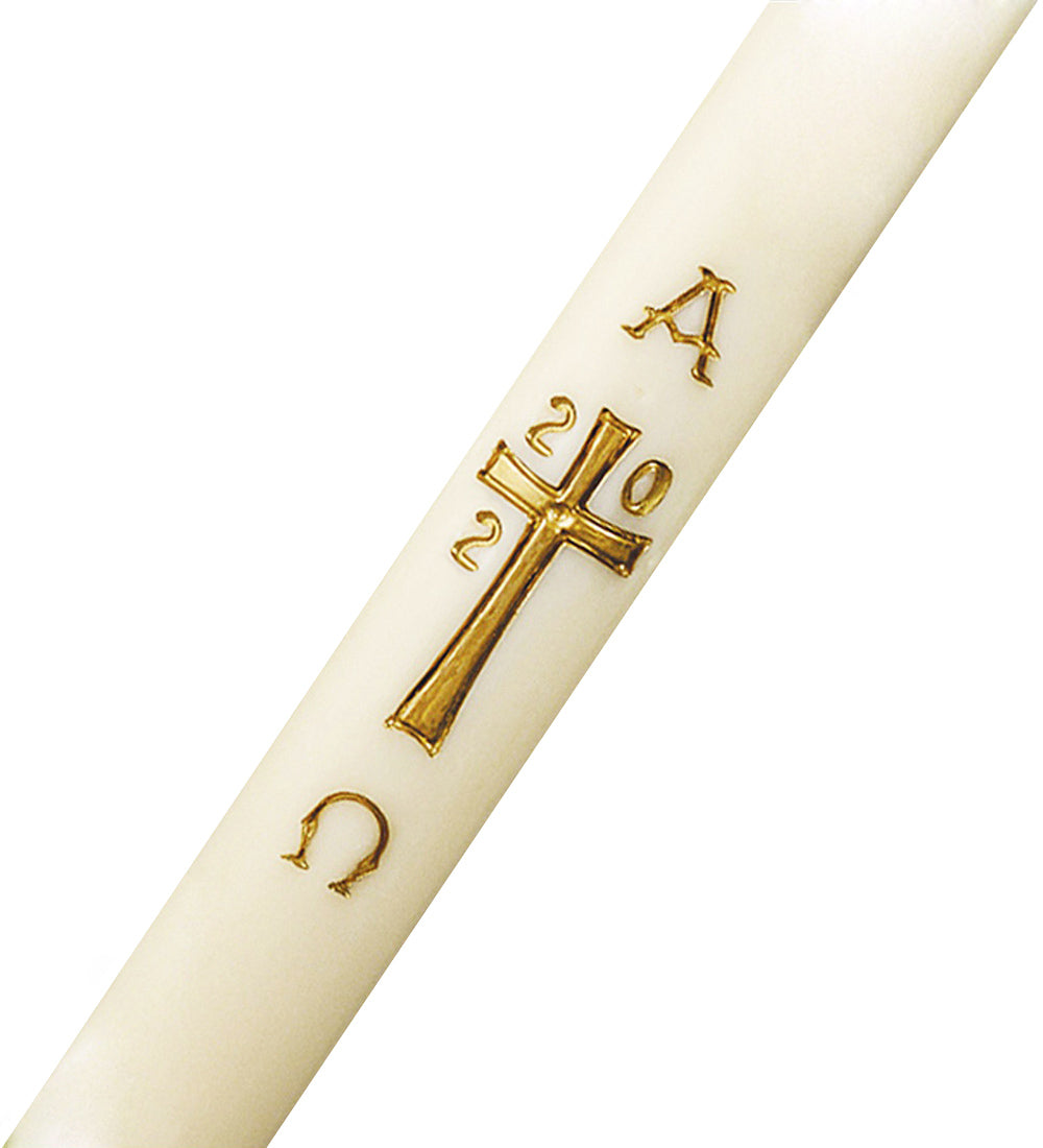 Simple Cross Dadant Paschal Candle - All Sizes