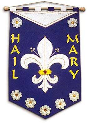 Marian Fleur de lys Banner Kit-For First Communion or May Crownings