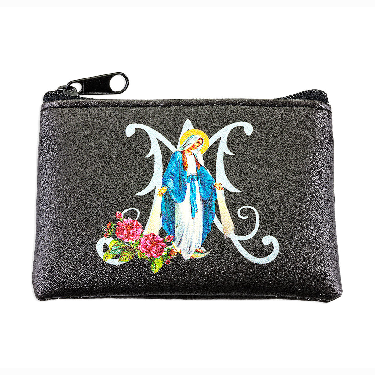 Our Lady of Grace Black  Leatherette Rosary Case 1647-B202