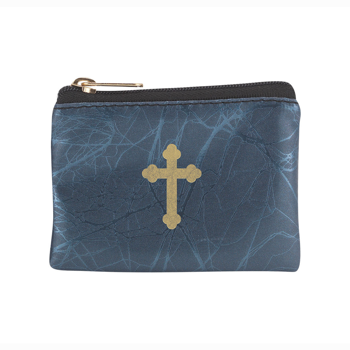 Blue Marbled Patterned Rosary Case 1648BL