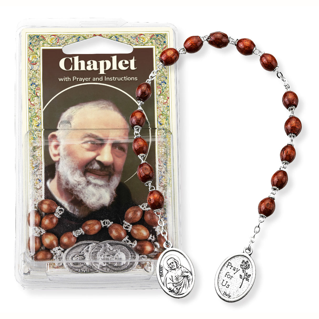 Padre Pio Chaplet with Holy Card  01073X