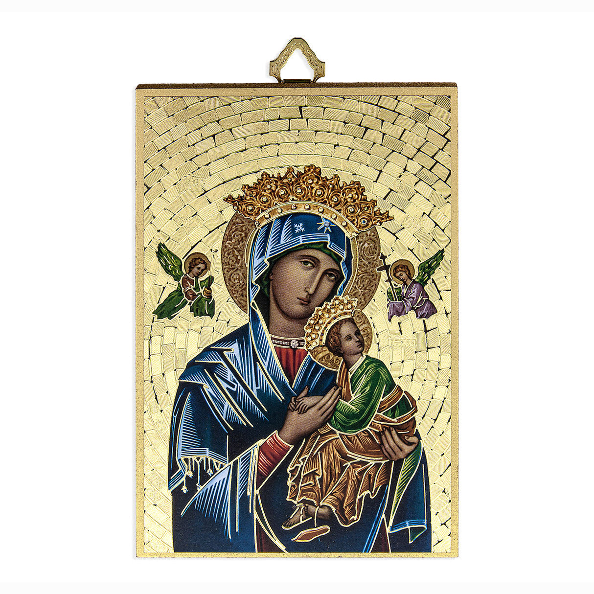Our Lady of Perpetual Help Mosaic Plaque from Italy 4x6