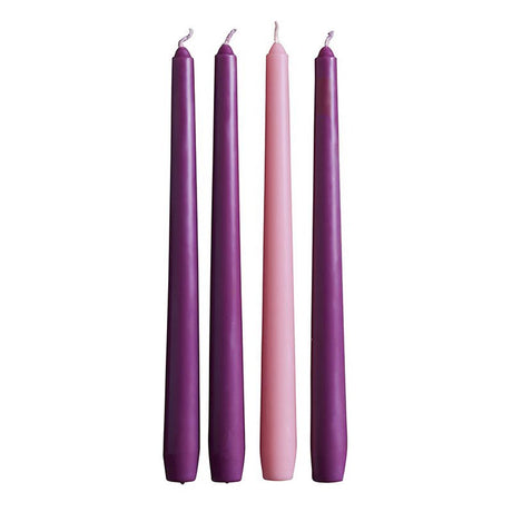 10 inch Traditions Home Advent Candles in Pink & Purple