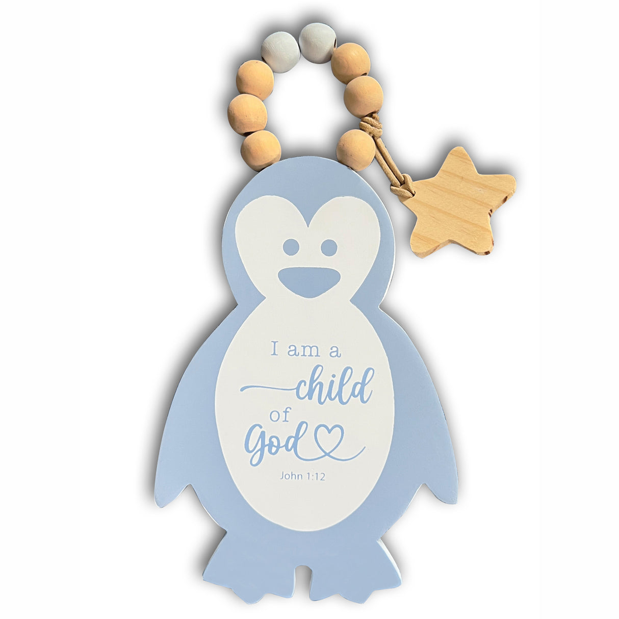 Child of God Penguin Wooden Door Hanger