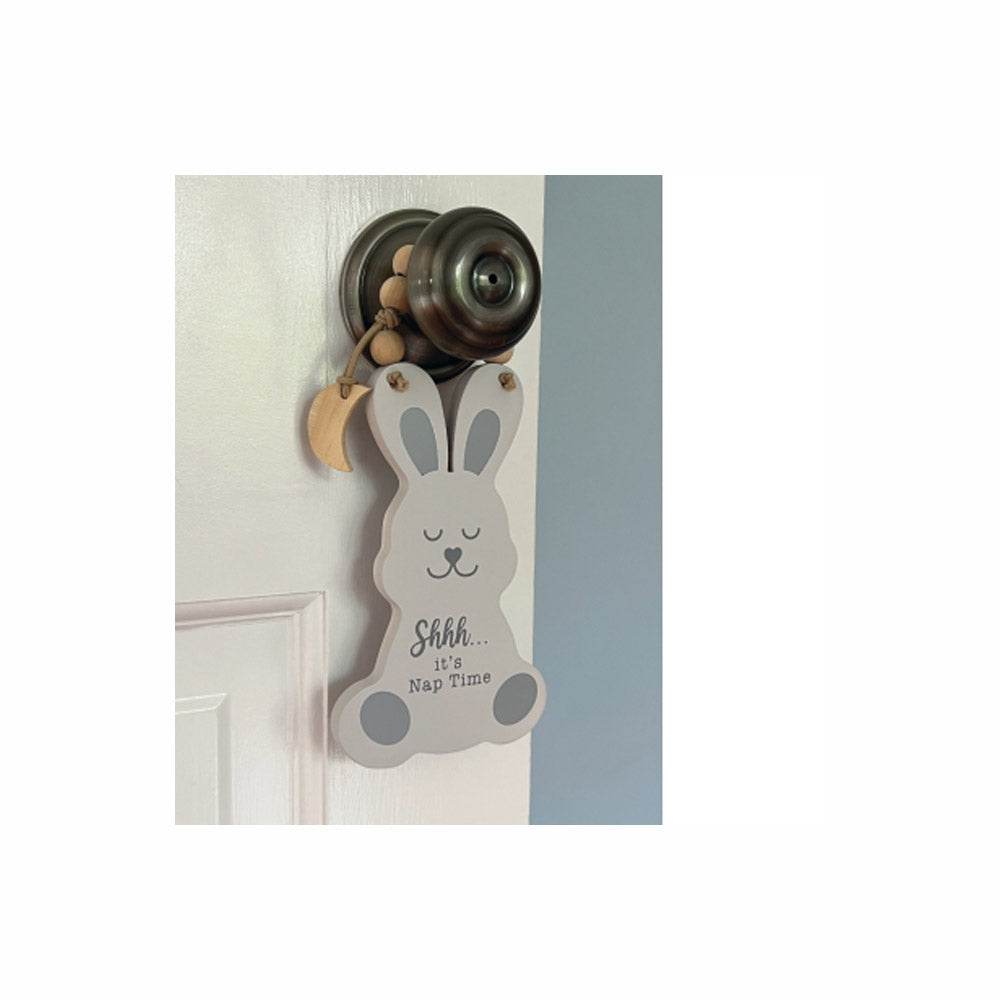 God Hears Me Bunny Wooden Door Hanger