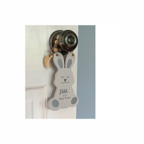 God Hears Me Bunny Wooden Door Hanger