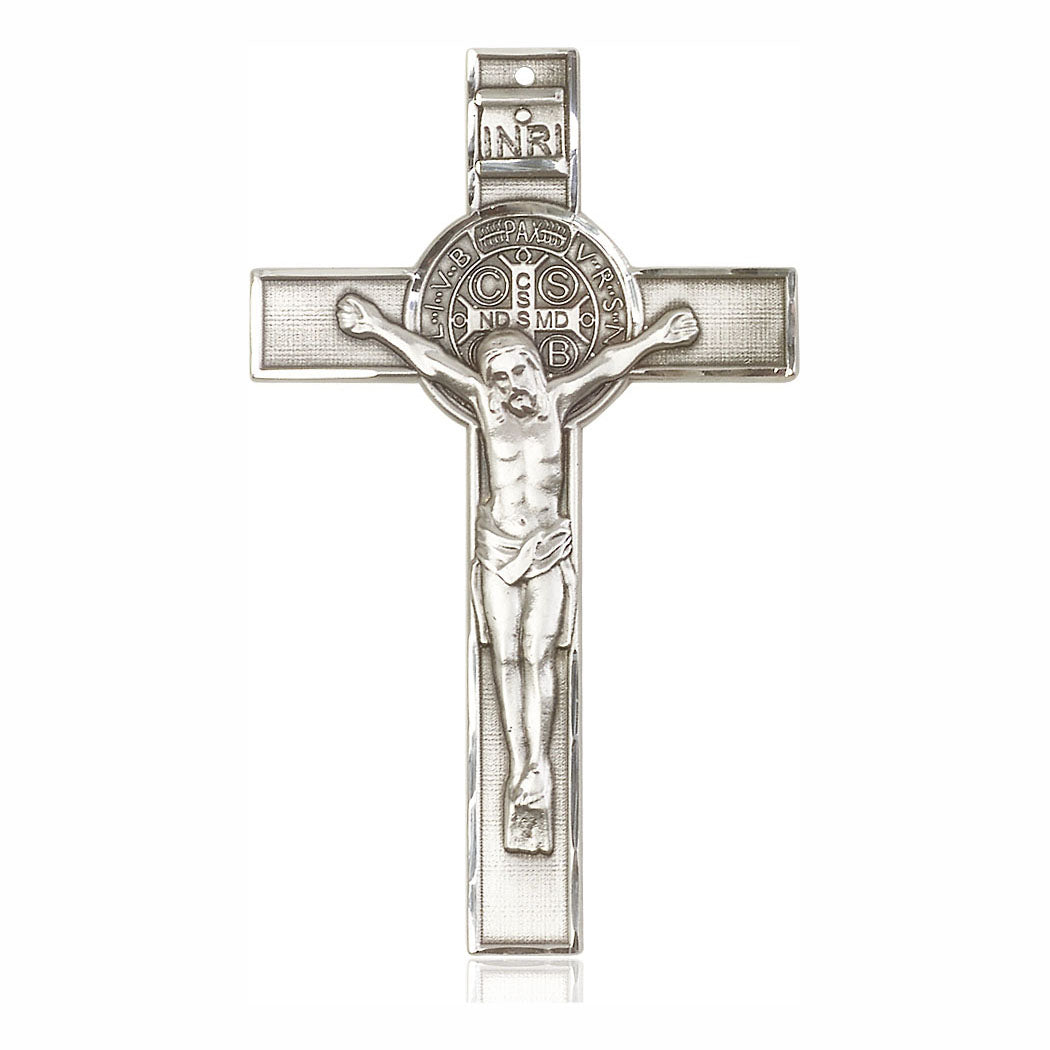 3 x 1-3/4 inch Pewter St. Benedict Crucifx 5638PW