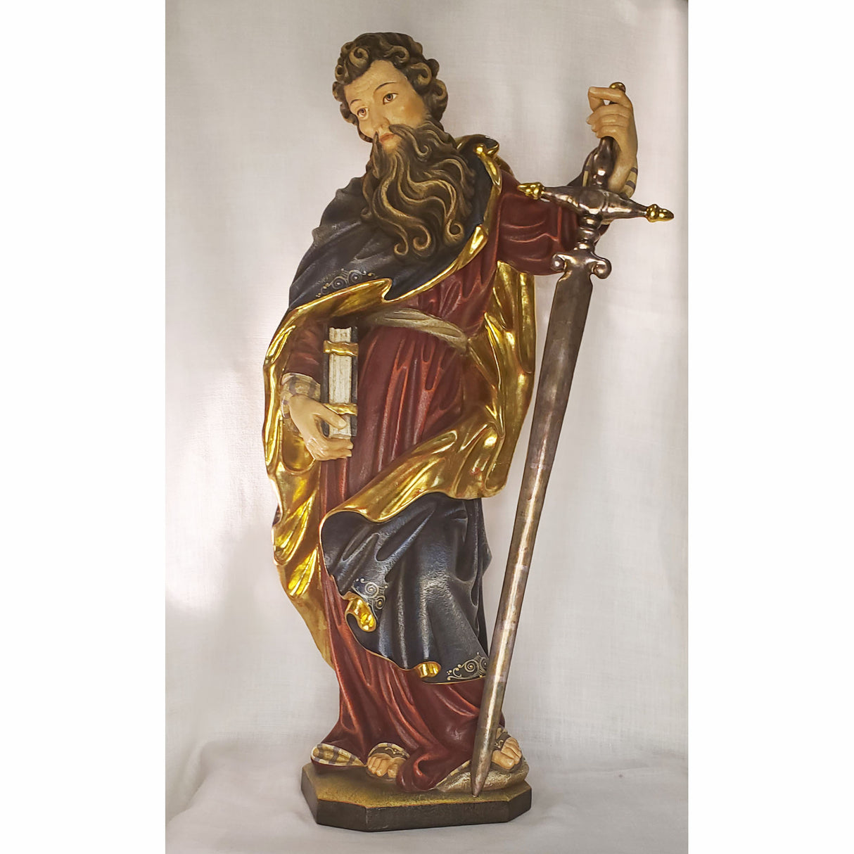 Handcarved Saint Paul with Sword Statue - 24 inches in height