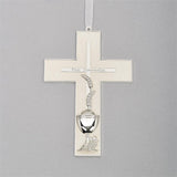 White & Silver Communion Cross with Chalice - 19948